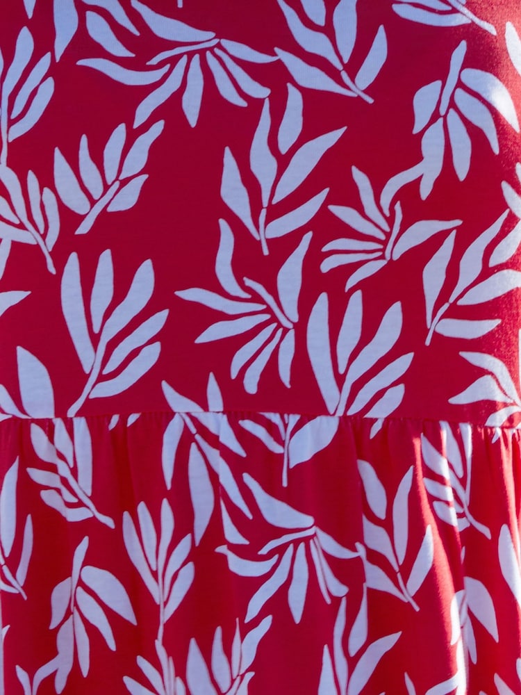 Threadbare Red 100% Cotton Jersey Maxi Dress with Pockets - Image 6 of 6