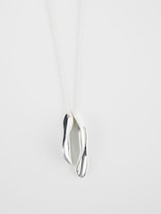 Silver Tone Organic Drop Necklace Made With Recycled Zinc - Image 3 of 3