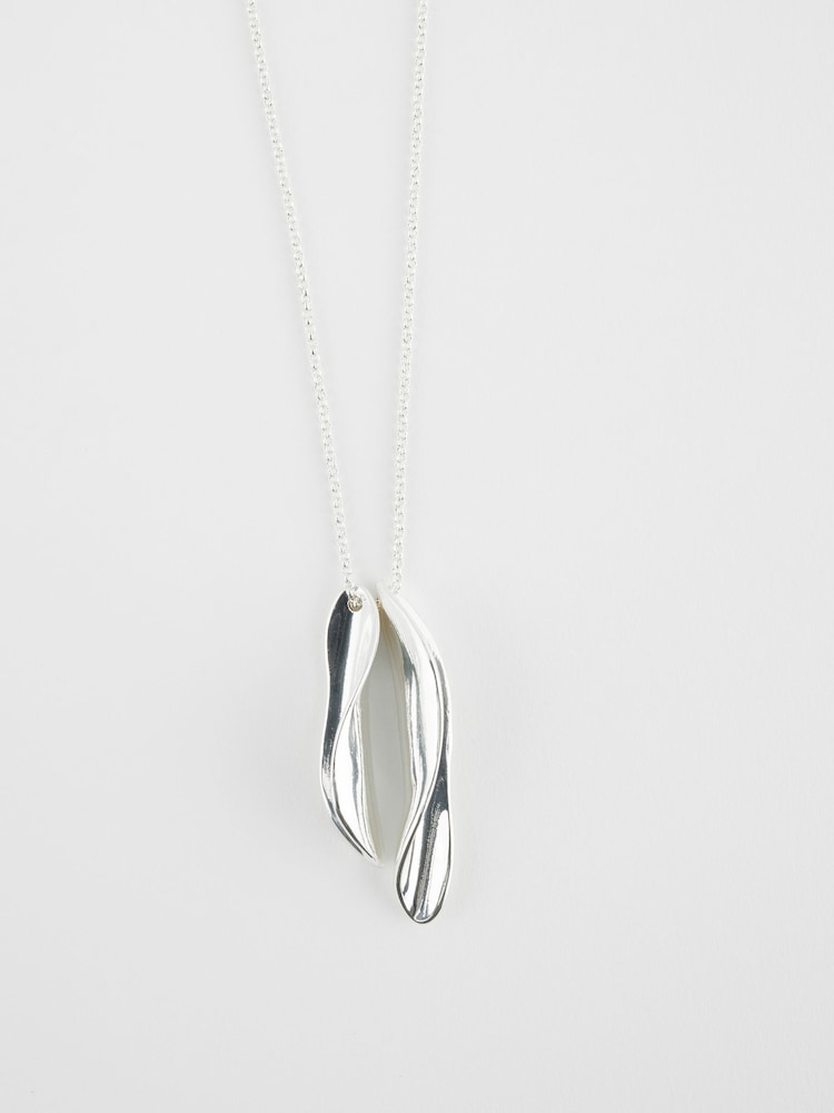 Silver Tone Organic Drop Necklace Made With Recycled Zinc - Image 3 of 3