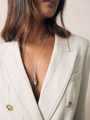 Silver Tone Teardrop Necklace - Image 1 of 4