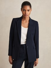 Reiss Navy Gabi Tailored Single Breasted Suit Blazer - Image 1 of 5