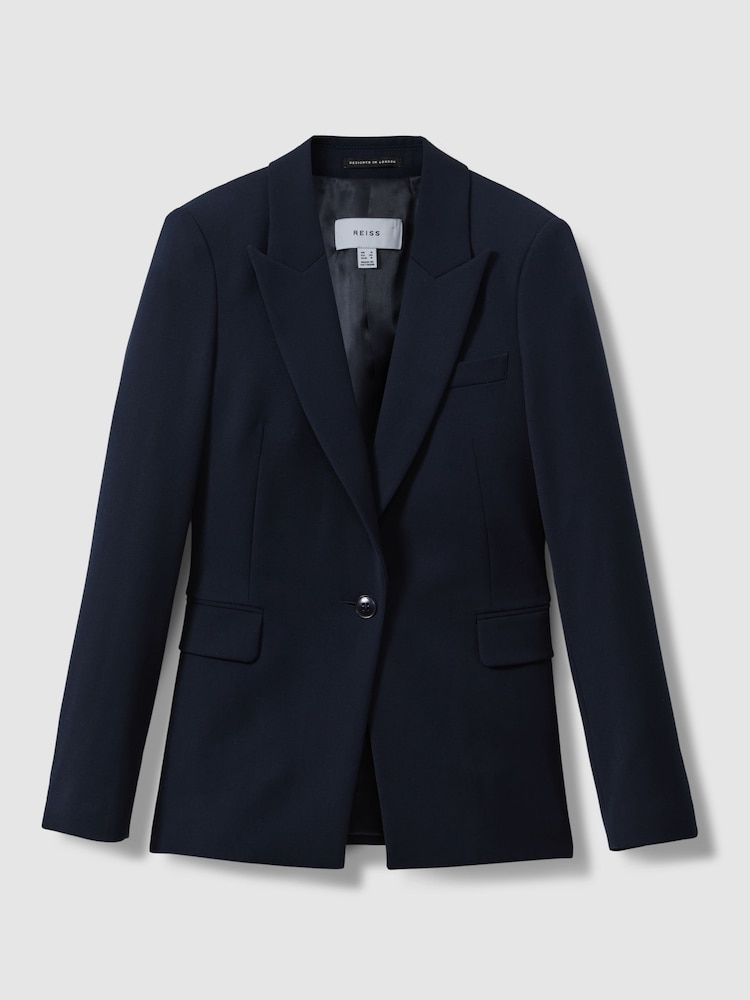 Reiss Navy Gabi Tailored Single Breasted Suit Blazer - Image 2 of 5