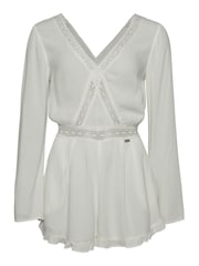 Superdry White Embroidered Flare Sleeve Cut Out Playsuit - Image 9 of 9