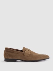Reiss Stone Bray Suede Suede Slip On Loafers - Image 1 of 5