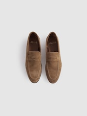 Reiss Stone Bray Suede Suede Slip On Loafers - Image 3 of 5