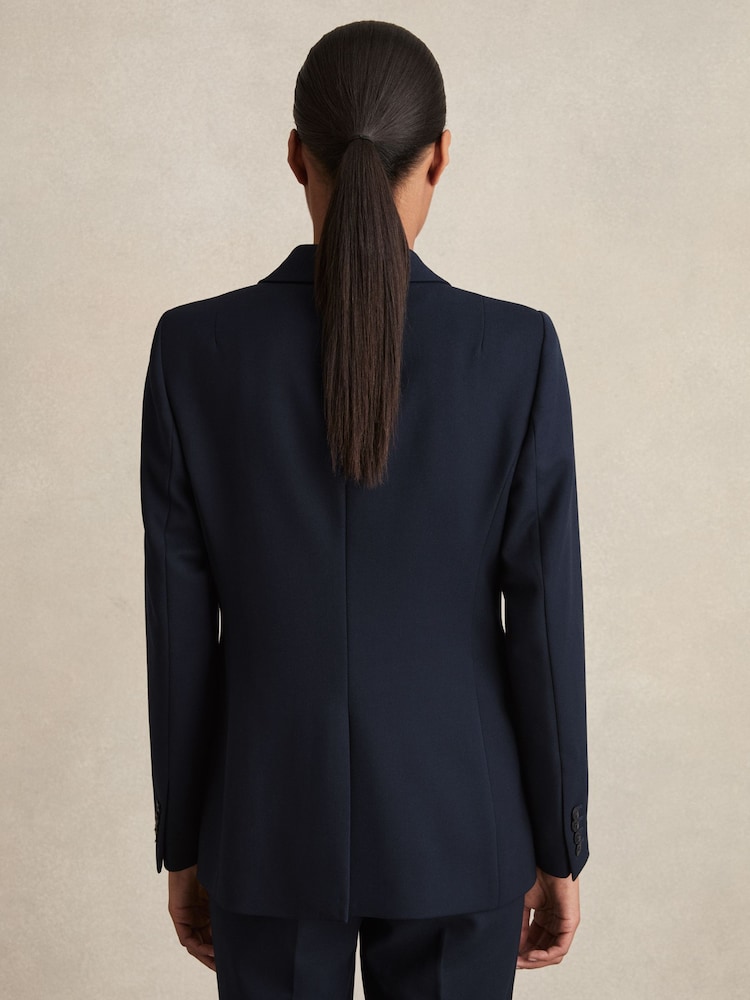 Marineblauw - Reiss Gabi maatsnit-kostuumblazer met enkele knoopsluiting - Image 5 of 6