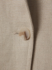 Reiss Natural Cassie Linen Single Breasted Suit Blazer - Image 8 of 9