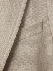 Reiss Natural Cassie Linen Single Breasted Suit Blazer - Image 9 of 9