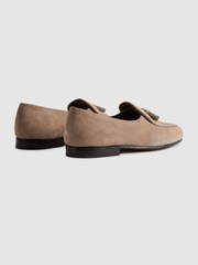 Reiss Taupe Harry Suede Slip-On Belgian Loafers - Image 4 of 5