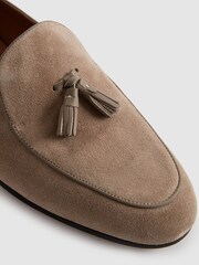 Reiss Taupe Harry Suede Slip-On Belgian Loafers - Image 5 of 5