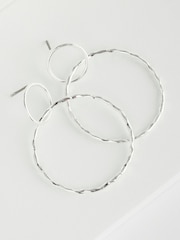 Silver Tone Circle Drop Earrings - Image 4 of 4