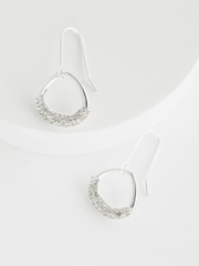 Tonalité argentée - Boucles d’oreilles ouvertes en forme de goutte d’eau - Image 1 of 2