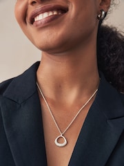 Silver Tone Open Teardrop Necklace - Image 2 of 4