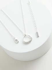 Silver Tone Open Teardrop Necklace - Image 3 of 4