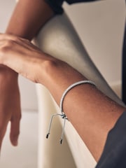 Silver Tone Baguette Stone Pully Bracelet - Image 2 of 6