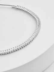 Silver Tone Baguette Stone Pully Bracelet - Image 6 of 6
