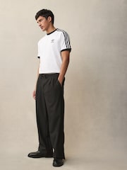 adidas White Adicolor Classics 3-Stripes 100% Cotton T-Shirt - Image 4 of 6