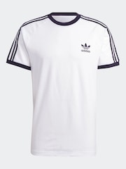 adidas White Adicolor Classics 3-Stripes 100% Cotton T-Shirt - Image 6 of 6