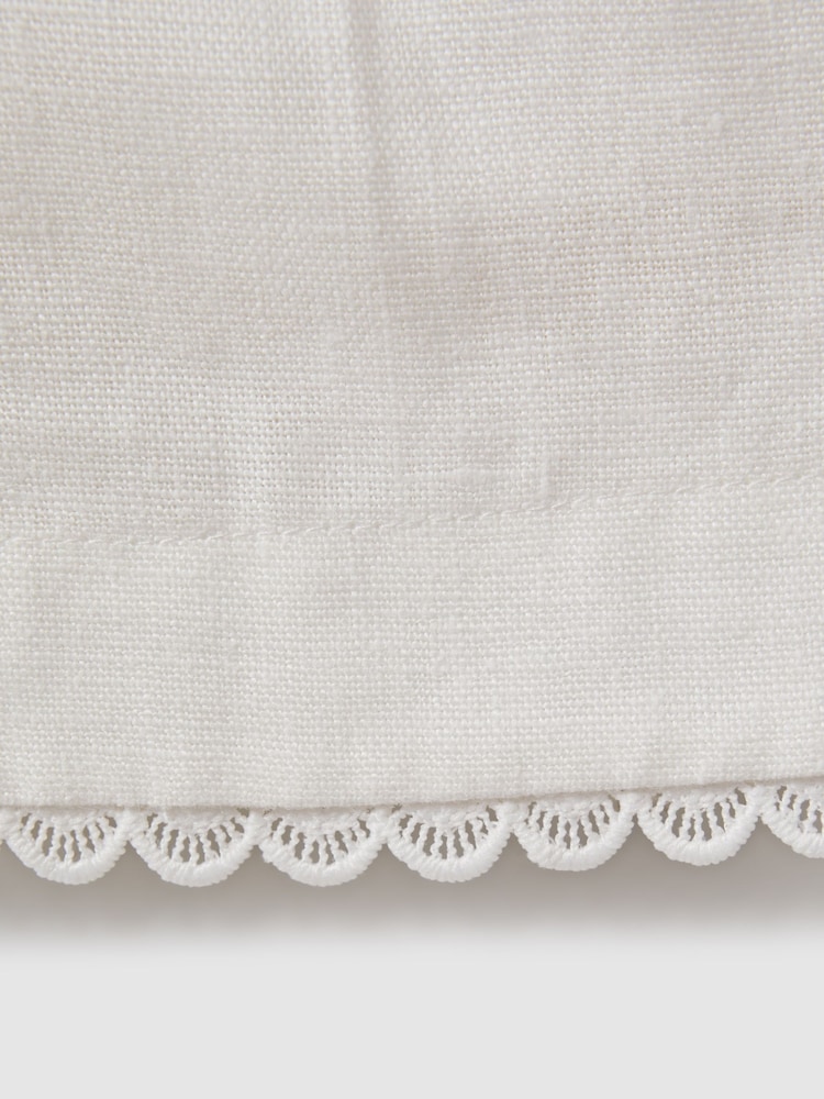 Reiss White Belle Linen Belted Shorts - Image 6 of 6
