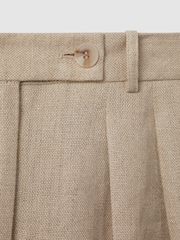 Reiss Natural Cassie Linen Wide Leg Suit Trousers - Image 6 of 6
