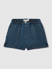 Reiss Blue Marloe 13-14 yrs Drawstring Denim Shorts - Image 1 of 4