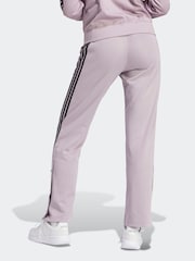 adidas Light Pink Iconic 3 Stripe Button Joggers - Image 2 of 6
