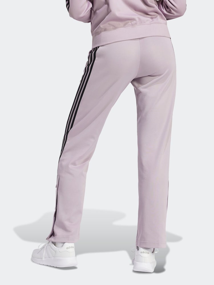 adidas Light Pink Iconic 3 Stripe Button Joggers - Image 2 of 6