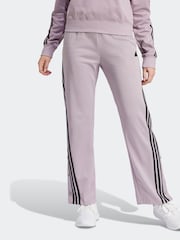 adidas Light Pink Iconic 3 Stripe Button Joggers - Image 3 of 6