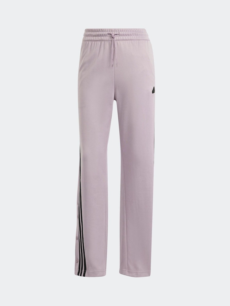 adidas Light Pink Iconic 3 Stripe Button Joggers - Image 6 of 6