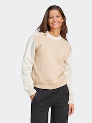 adidas 3 Stripe Colourblock Half Neck Fleece Sweatshirt - Bild 1 von 7