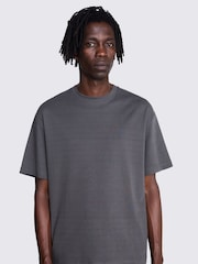 MOSS Grey Heavy Weight 100% Cotton Crew Neck T-Shirt - Image 1 of 5
