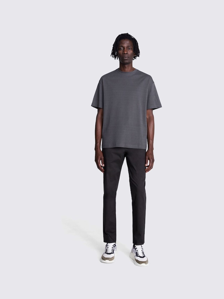 MOSS Grey Heavy Weight 100% Cotton Crew Neck T-Shirt - Image 2 of 5