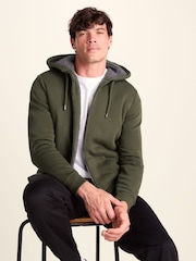 Zeleno - Tog 24 Ramsey Supersoft Sherpa Lined Zip Hoodie - Slika 4 od 6