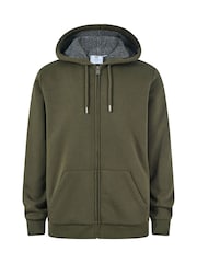 Zeleno - Tog 24 Ramsey Supersoft Sherpa Lined Zip Hoodie - Slika 6 od 6