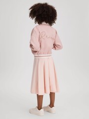 Reiss Pink Remi 13-14 yrs Colourblock Varsity Bomber Jacket - Image 2 of 4
