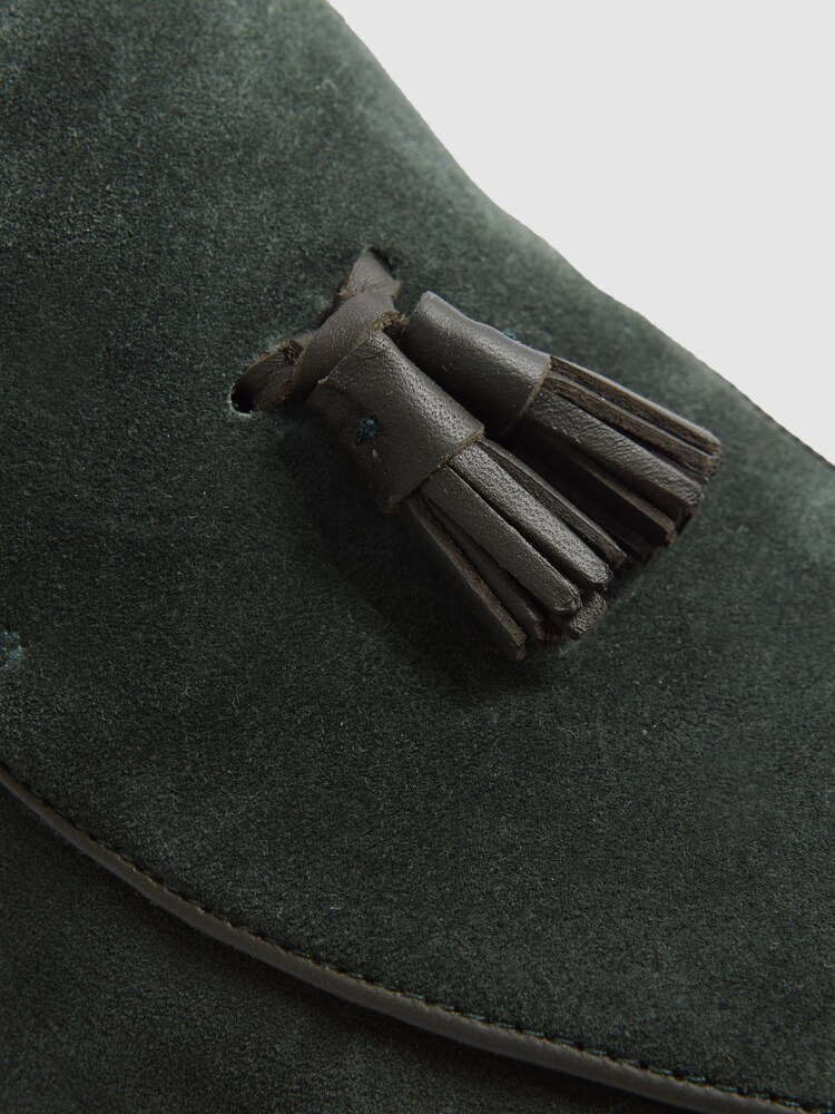 Reiss Forest Green Harry Suede Slip-On Belgian Loafers - Image 5 of 5