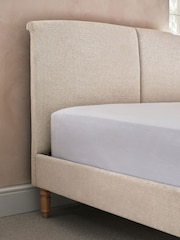 Chunky Chenille Natural Oyster Hove Upholstered Bed Frame - Image 5 of 7