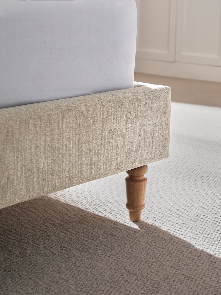 Chunky Chenille Natural Oyster Hove Upholstered Bed Frame - Image 7 of 7