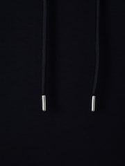 Reiss Navy Blue Fabien Interlock Jersey Drawstring Hoodie - Image 6 of 7
