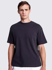 Schwarz - MOSS Heavy Weight 100% Baumwoll-T-Shirt mit Rundhalsausschnitt - Bild 1 von 5