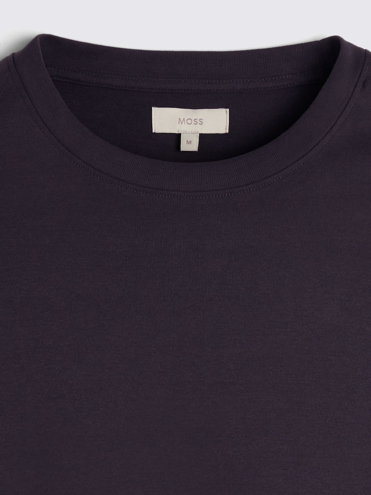 Schwarz - MOSS Heavy Weight 100% Baumwoll-T-Shirt mit Rundhalsausschnitt - Bild 5 von 5