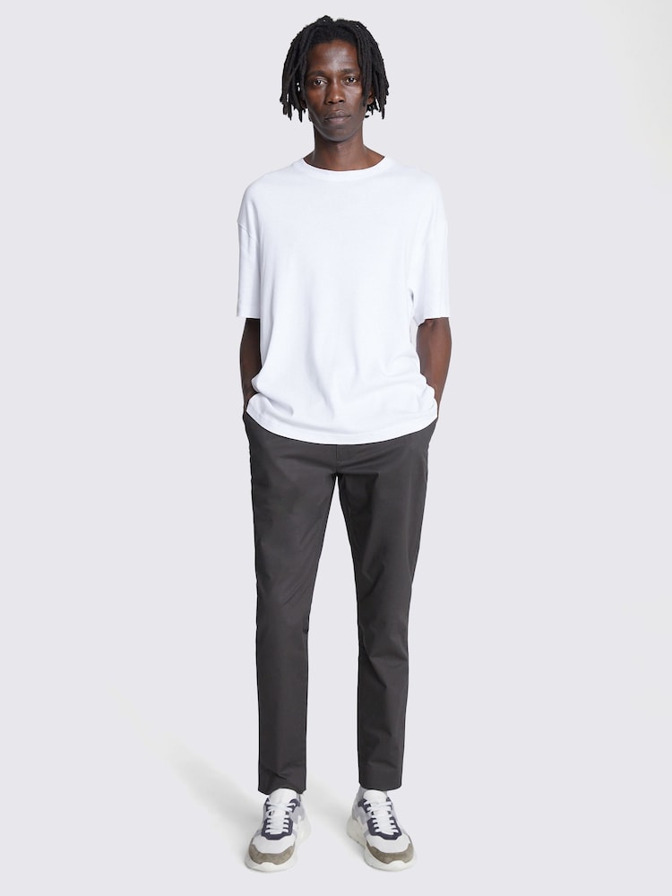 MOSS White Heavy Weight 100% Cotton Crew Neck T-Shirt - Image 2 of 5 MOSS White Heavy Weight 100% Cotton Crew Neck T-Shirt - Image 2 of 5