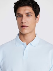 MOSS Sky Blue Pique Polo Shirt - Image 3 of 5