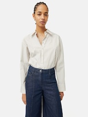Jigsaw Cotton Poplin Stripe Shirt - Image 1 of 6