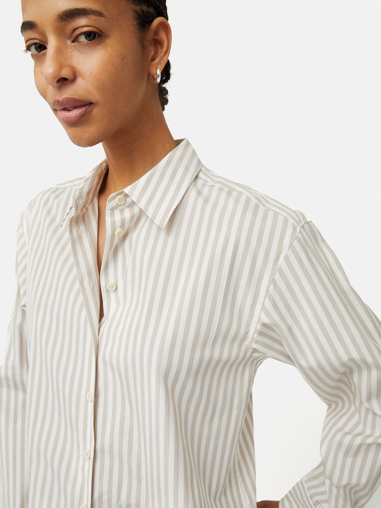 Jigsaw Cotton Poplin Stripe Shirt - Image 2 of 6