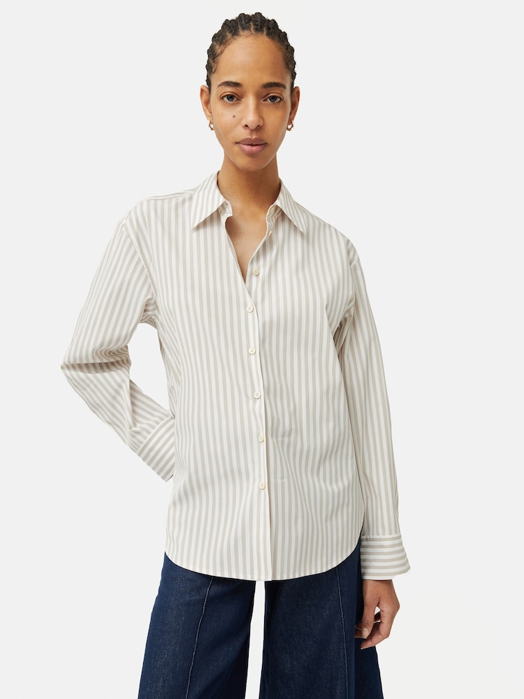 Jigsaw Cotton Poplin Stripe Shirt - Image 6 of 6