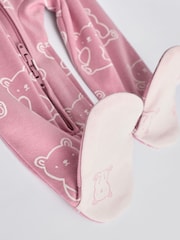 Pink Baby 100% Cotton Printed 3 Pack Sleepsuits (0-2yrs) - Image 10 of 12