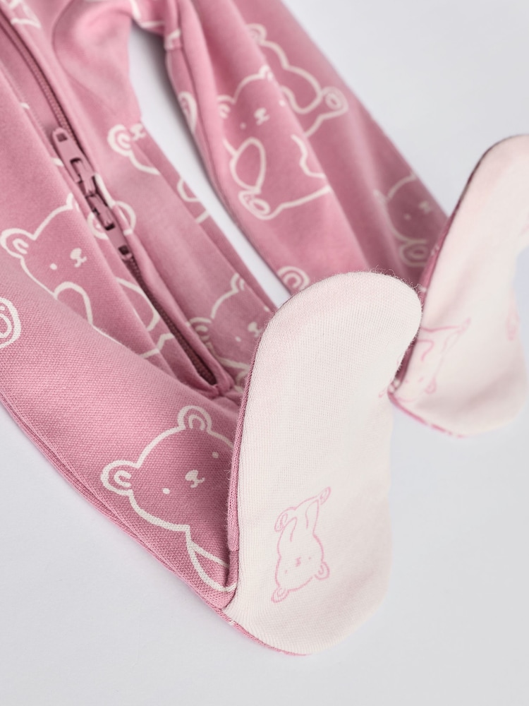 Rose - Lot de 3 dors-bien imprimés en coton 100% coton bébé (0-2ans) - Image 10 of 12