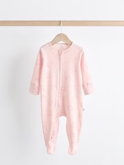 Pink Baby 100% Cotton Printed 3 Pack Sleepsuits (0-2yrs) - Image 4 of 12