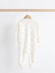 Pink Baby 100% Cotton Printed 3 Pack Sleepsuits (0-2yrs) - Image 6 of 12